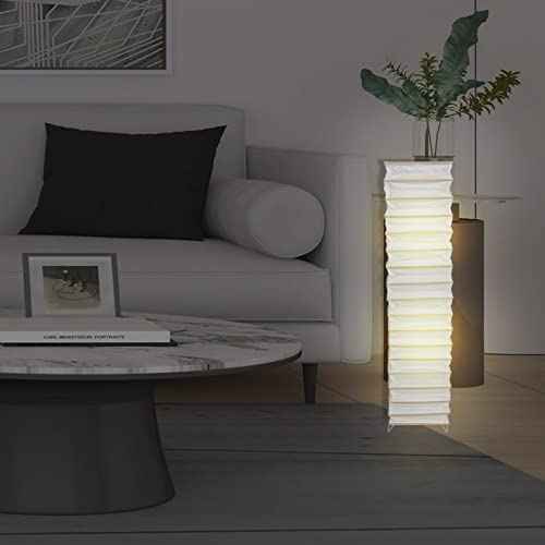 Uonlytech Paper Floor Lamp Shades Nordic Style Table Lampshades Barrel Chandelier Light Cover Protector for Home Hotel Bedside Desk Floor Lamp, Beige