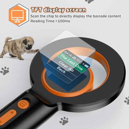 Symcode Pet Microchip Scanner RFID EMID With 1.44IN TFT Display - 134.2kHz 125kHz 15 Digits Pet Chip ID Reader With Delete History Data Function