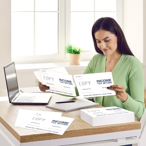 Sayglossy 100 Pcs White Tax Return Envelopes 9.5 x 6.7 Inch Security Booklet Office Supplies