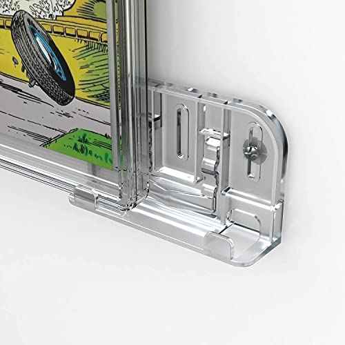 10 Pack Comic Book Display Shelf Slab Wall Mount Kit, Heavy Duty Comics Books Case Frame Holder, Clear Color (20 Pieces Hold 10 Slabs) - Comics and Cases Not Included