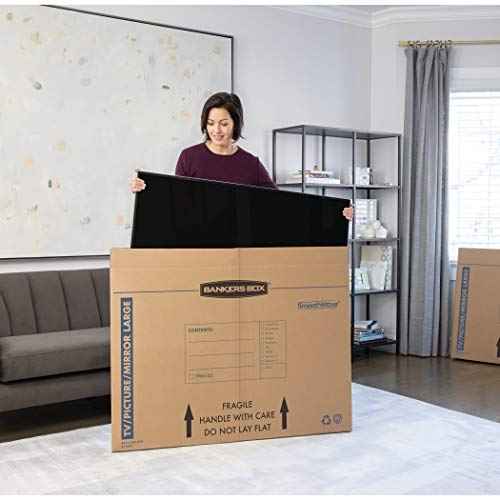 Bankers Box Large - up to 55" TV/Picture/Mirror - Moving Box 4 Pack, 48-in x 4-in x 33-in (7711301)