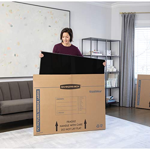 Bankers Box Large 4-Pack Moving Boxes for 55" TV, Pictures & Mirrors