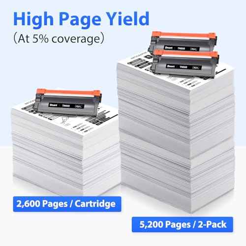 Compatible TN660 Toner Cartridge Replacement for Brother TN660 TN 660 TN630 TN 630 High Yield Work with HL-L2380DW MFC-L2700DW MFC-L2740DW HL-L2320D DCP-L2540DW Printer (Black, 2 Pack)