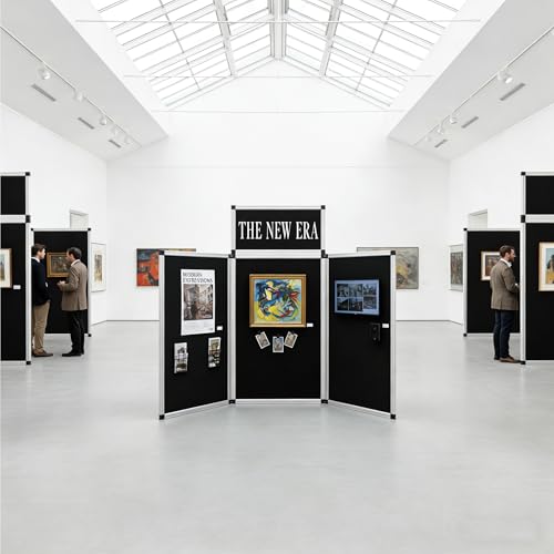 Black 3+1 Panel Trade Show Presentation Board Folding Display with Storage Bag