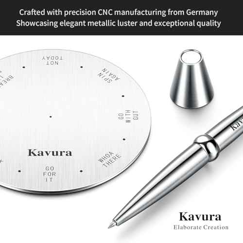 Spin Decision Pen ? CNC-Machined 316L Stainless Steel Fidget Pen with Magnetic Stand | Smooth Writing Gel Ink | Stress Relief & Decision Maker |Office Desk Gift for Professionals