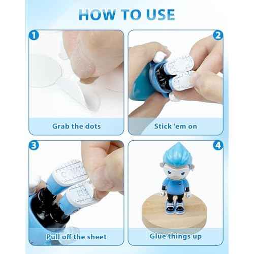 FIVEIZERO Double Sided Adhesive Dots, 0.4", 0.6", 0.8" Clear Removable Glue Sticky Dots for Wall Hanging, Poster, Picture, Balloon Decoration, Waterproof No Trace Mounting Putty, Heavy Duty (280pcs)