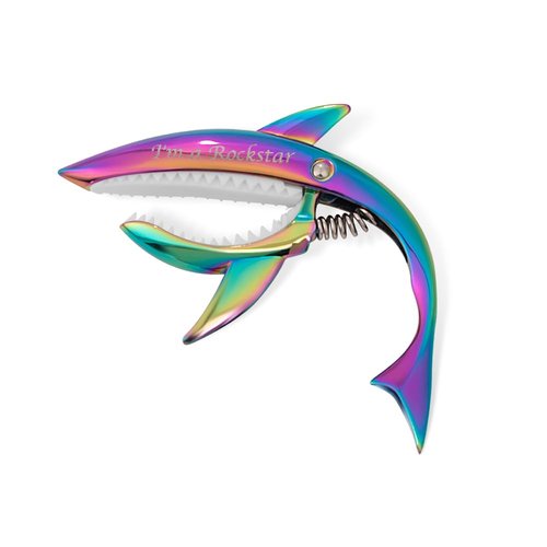 Customizable Shark Guitar Capo – Colorful Zinc Alloy Capo for Acoustic/Electric Guitar & Ukulele, Personalized Clip with Name (6 Colors, 9 Fonts)
