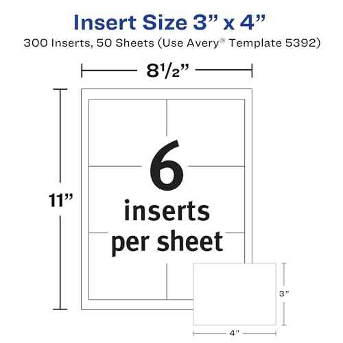Avery Customizable Name Badge Inserts for Name Tag Holders, 3" x 4", White, Laser/Inkjet Printable, 300 Total (5392)