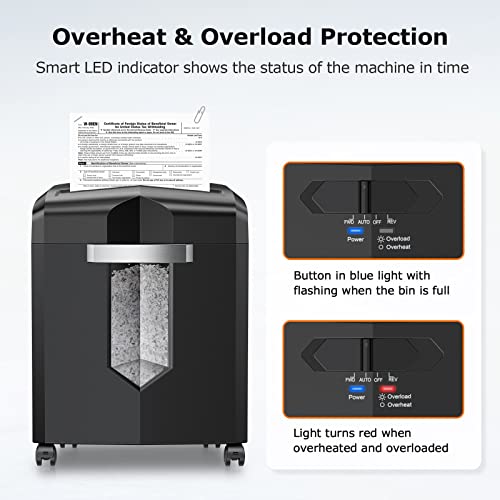 Bonsaii 12-Sheet Micro Cut Heavy Duty Paper Shredder - Black for Home Office