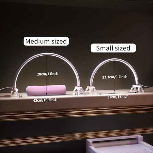 Half Moon Nail Desk Lamp,USB Powered Tri-Color Temperature Brightness Adjustable Arch Light for Moon Light Nail Tech/Handicraft Lighting (Medium Size White)
