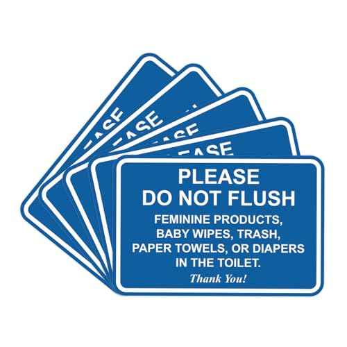 All Quality Classic Framed Please Do Not Flush Thank You Bathroom Etiquette Sign - 5" x 7" (Blue) 5 Pack