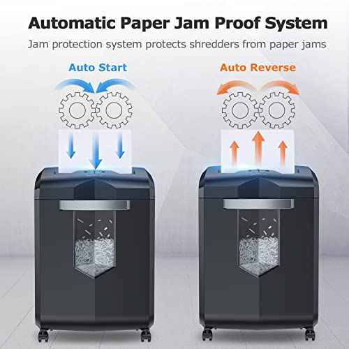 Bonsaii Paper Shredder, 18-Sheet 60-Minutes Shredder for Office Heavy Duty Cross-Cut Shredder with 6 Gallon Pullout Basket 4 Casters(C149-C)