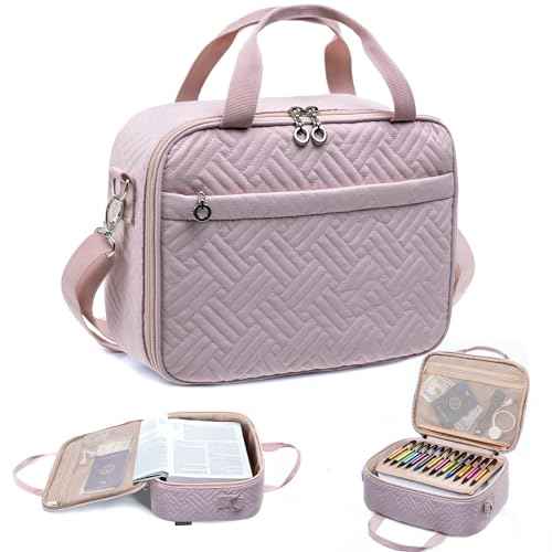 Large Bible Case for Women-Bible Covers-Bible Carrying Case-Book Bags and Totes for Women with Detachable Shoulder Strap, Bible Gift