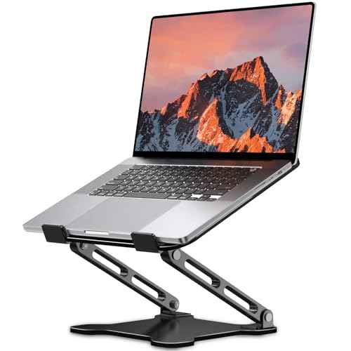 Adjustable Laptop Stand for Desk, Metal Foldable Laptop Riser, Ventilated Cooling Bracket, Ergonominc Computer Notebook Stand for Desk Compatible with 10-15.6¡° Laptops
