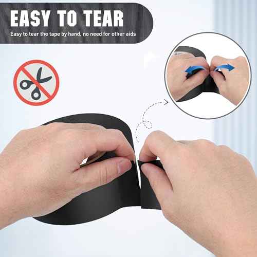 Avery Dennison Duct Tape, Heavy Duty PVC Easy Tear Tape, Strong Adhesive Waterproof Duct Tape for Indoor Outdoor Repairs, 2 in x 36 Yard, Black, 6 Rolls