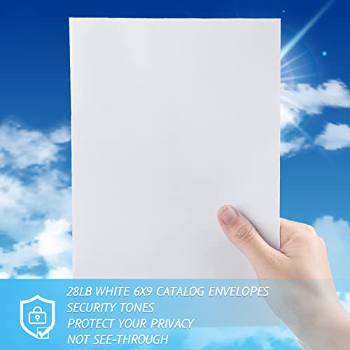 500 Pcs Self Adhesive White Catalog Envelopes 6x9 Secure Mailing for Documents