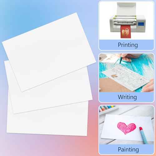 Utron 120 Sheets 4x6 Cardstock, 250 GSM Blank Postcard Paper, Matte White Printable Postcards for Making blank Index cards, Wedding Invitation cards, Thankyou Cards