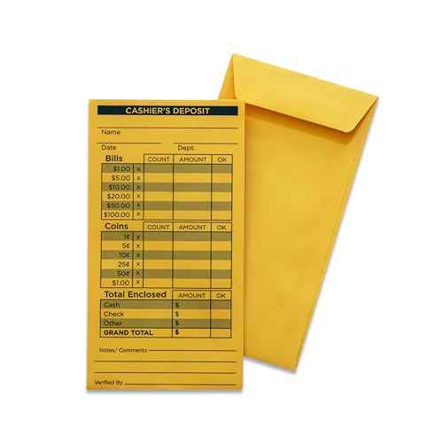 Cashier's Deposit Envelopes | Cash Drop Envelopes (500), Brown