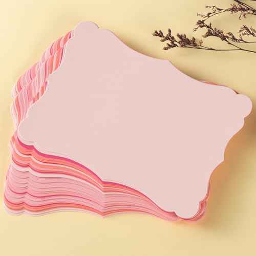 50 Pack Blank Kraft Cards Cardstock Thick Paper Brown Greeting Cards for DIY Gift Card Menus, Baby Shower and Wedding Invitations (Pink, 5 Colors, 5x7IN)
