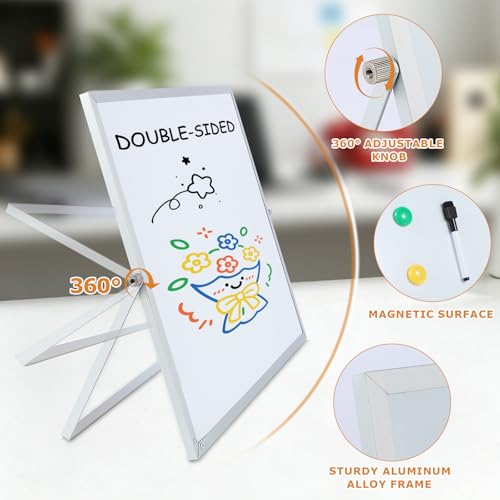 Ayliwee 16x12in Magnetic Whiteboard & Cork Board Combo with Accessories