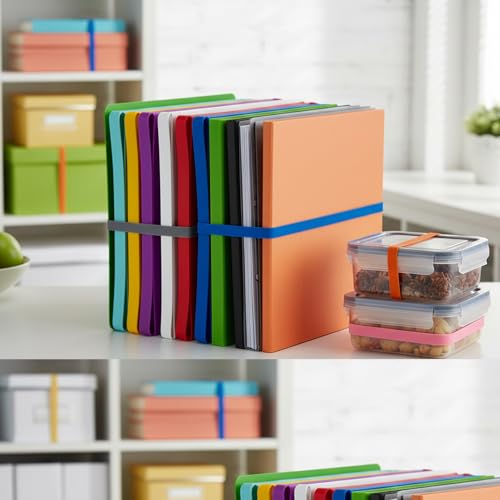HAIDIBAO Silicone Rubber Bands 12Pcs 8in Multicolor Heavy Duty Wide 0.39in