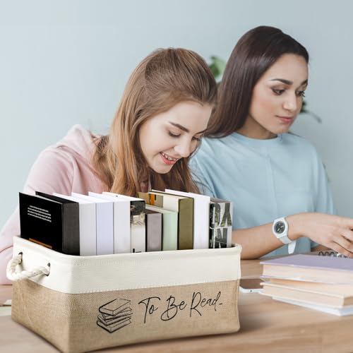 Marsui Book Lover Gifts TBR Book Storage Basket to Be Read List Storage Bin Bookish Accessories Bookworm Gift for Club Members Student Teacher Reading Accessories
