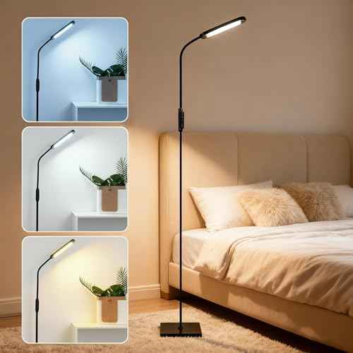 LED Floor Lamp for Living Room Lash Light for Eyelash Extensions Lash Lamp Stepless Adjustable 3000k-6000k Colors & Brightness Standing