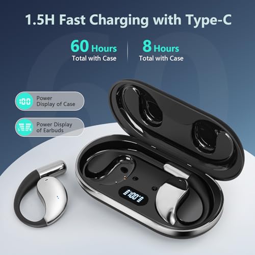 AI Translation Earbuds Real Time 164 Languages Translator Earbuds with 60H Play Time 3 in 1 Open-Ear Translation Headphones with Audio & Video Translation for Travel Business Meeting Learning (Black)