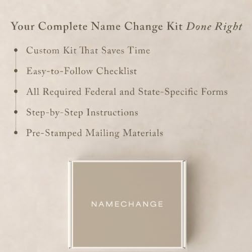 Name Change Kit for Brides Michigan - Faded Linen Color | All-In-One Name Change Kit
