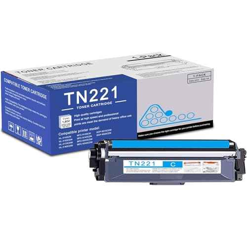 1 Pack TN221 Cyan Toner Cartridge High Yield Compatible TN221 Replacement for Brother HL-3140CW 3150CDN 3170CDW MFC-9130CW 9140CDN 9340CDW DCP-9015CDW 9020CDN Printer