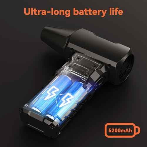 Compressed Air Duster-100000RPM Electric Air Duster for PC&Keyboard Cleaning£¬4-Speed Cordless Turbo Fan Rechargeable Reusable Compressed Air Blaster for Car, Air Bed, Outdoors, Home.X3
