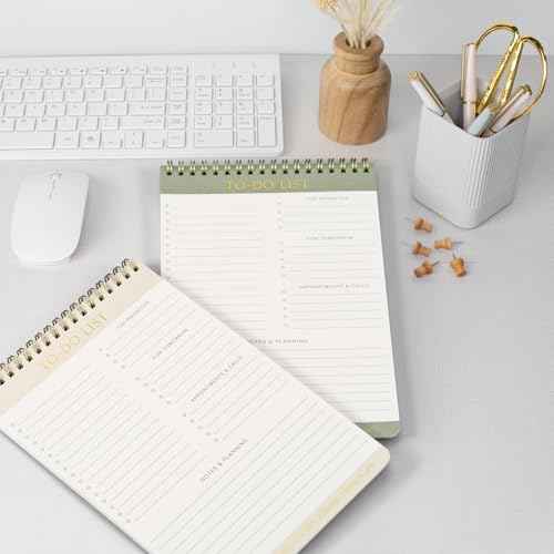 ZICOTO Beautiful To Do List Note Pads Set Of 2 for Easy Daily Planning - The Perfect Work Notepads, Notebooks and Office Desk Supplies For Women - Perfect to Effectively Organize Your Tasks