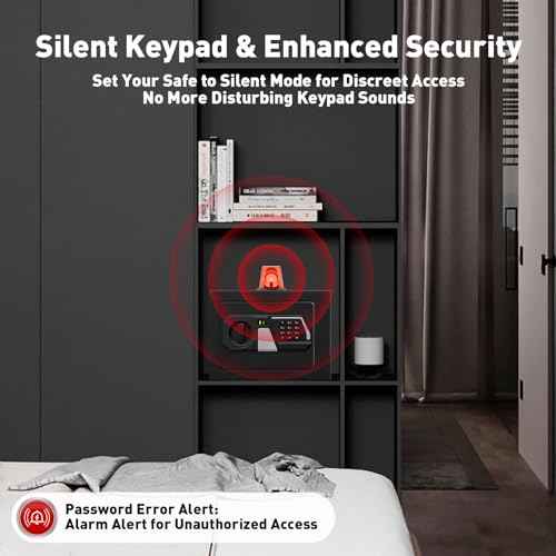 TOTOY Small Personal Safe Box 0.5 Cu Ft- Electronic Digital Security Safe Steel Construction Hidden with Key Lock, Wall or Cabinet Safety Box for Home Office Hotel Business Jewelry Gun Cash Money