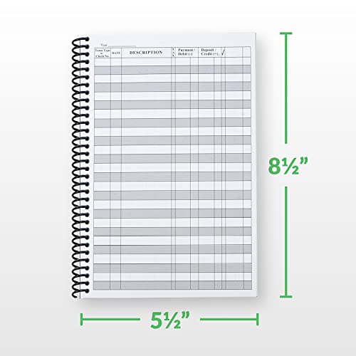 Premium Check & Debit Card Register Ledger — 2,600 Entries, 8.5 x 5.5 in, 50-Page Notebook