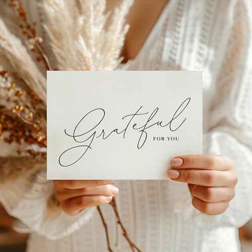 ThreeKin Thank You Cards with Envelopes - 25-Pack Folded 3.5 x 5" Cards for Weddings, Business, Holidays, Graduations & More | All-Occasion Stationery | Heavyweight Matte Cardstock, Blank Inside