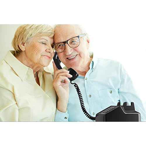Home Intuition Classic Corded Phone for Hearing Impaired Telephone for Seniors with Extra Loud Ringer, Black