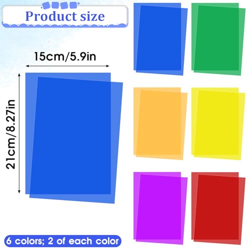 Colored Overlays for Dyslexia Reading Sheets 12 Pack - Visual Stress Relief Tools