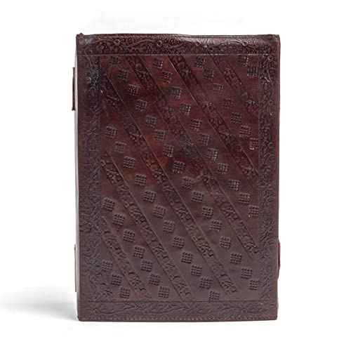 TUZECH 600 Pages Handmade Large Leather Journal Diary Embossed Tree of Life Book Of Shadows Notebook Writing Seven Chakra Grimoire Sketchbook 7 x 10 Leather Bound (Brown)