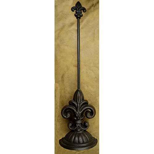 Lulu Decor, Fleur De Lis Door Stop with Handle (Antique Black Rod)