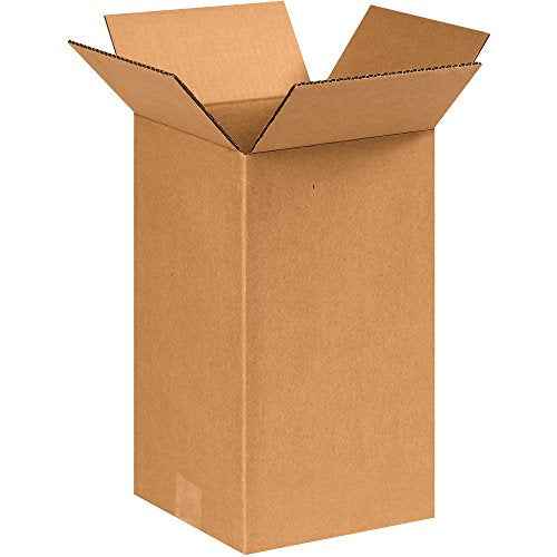 Aviditi 8814 Tall Corrugated Cardboard Box 8" L x 8" W x 14" H, Kraft, for Shipping, Packing and Moving (Pack of 25)