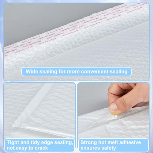 Ireer 10 Pack 12x16 Inch Large Waterproof Bubble Mailers Self Seal Padded Envelopes White