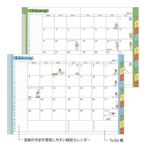 Midori Pocket Diary 2026 A6 Weekly Limited Edition Bookmark with Ojisan Pattern 22371006 (Starts from January 2026)