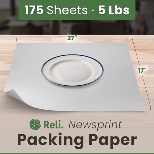 Reli. Newsprint Packing Paper 5 lbs | 175 Sheets 27" x 17"