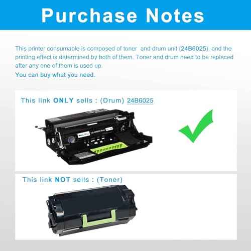 LCL Compatible Drum Unit Replacement for Lexmark 24B6025 100000 Pages for XM7155 XM7155X XM7163 XM7263 XM7163X XM7170 XM7170X M5155 M5163 M5170 XM5163 XM5170 Printer (Black 1-Pack )
