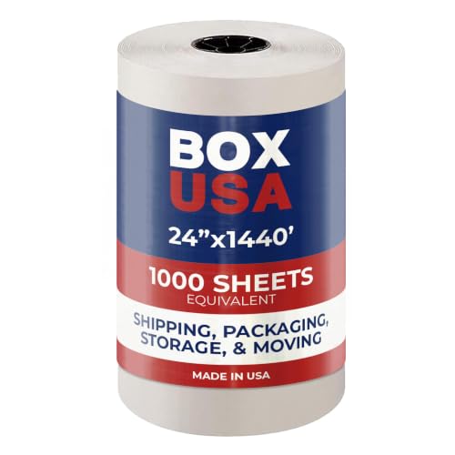 BOX USA White Newsprint Paper Roll 24x17280" (1440'), Recycled for