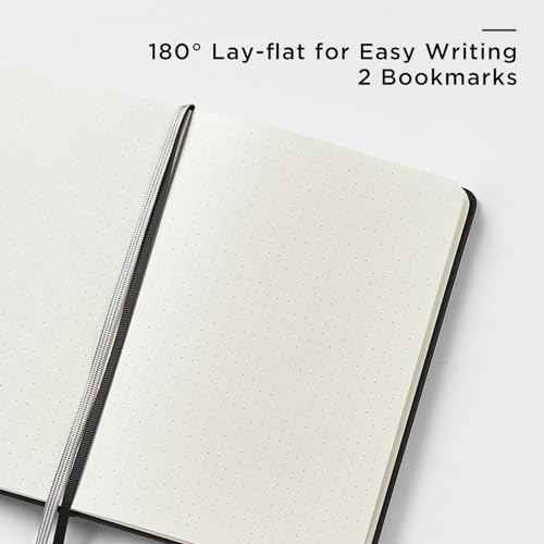 &And Per Se Dotted Journal Notebook (10 packs), A5 Hardcover Leather Bullet Dotted Journal, 160 Pages 100GSM Thick Paper, 3 Sheets of Stickers Included - 5.7'' x 8'' (Black)