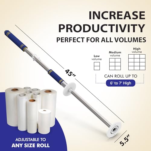 Heavy Duty Stretch Film Dispenser Pole Holder - Extra Long High