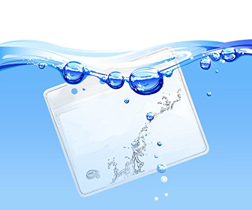 Bird Fiy 50 Pcs Clear ID Card Holders + 50 Pcs Black Weave Lanyards, Horizontal Card Size