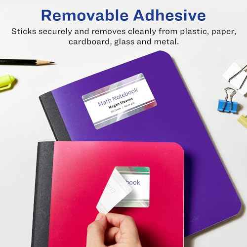 Avery Matte White Removable Rectangle Labels, Sure Feed Technology, Print-to-The-Edge, 2" x 3", 400 Removable Labels, Laser/Inkjet Printable