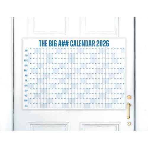 The Mini Big A## Calendar 2026 ? 2¡¯x1.5¡¯ Dry-Erase Wall Calendar ? See Your Whole Year at a Glance ? Plan Goals & Adventures ? Blue